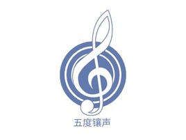 五度镶声logo标志PPT模板