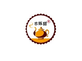 古陈甜店铺logo头像PPT模板