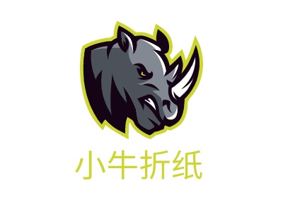 小牛折纸logo标志PPT模板