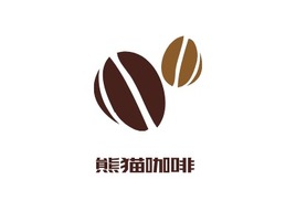 熊猫咖啡店铺logo头像PPT模板