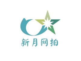 新月网拍logo标志PPT模板