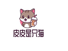 皮皮是只猫logo标志PPT模板