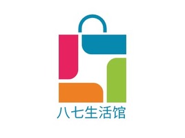 八七生活馆店铺标志PPT模板