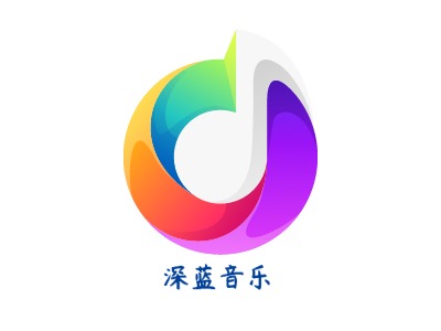 深蓝音乐logo标志PPT模板