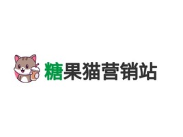 糖果猫营销站logo标志PPT模板