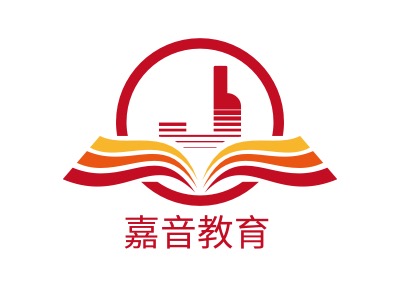 嘉音教育logo标志PPT模板