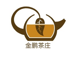 金鹏茶庄店铺logo头像PPT模板