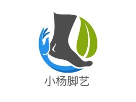 小杨脚艺养生logo标志PPT模板