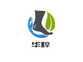 华粹养生logo标志PPT模板