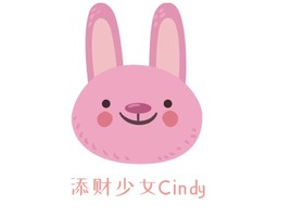 添财少女Cindylogo标志PPT模板