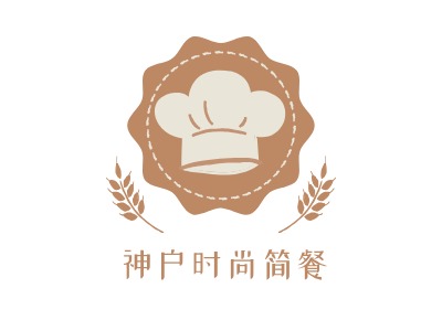 神户时尚简餐店铺logo头像PPT模板