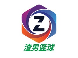 渣男篮球logo标志PPT模板