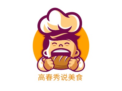 高春秀说美食店铺logo头像PPT模板