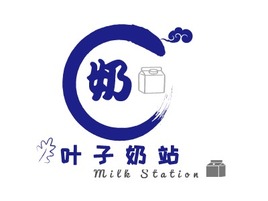 Milk Station店铺logo头像PPT模板