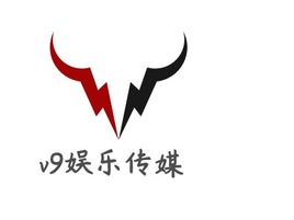 v9娱乐传媒logo标志PPT模板